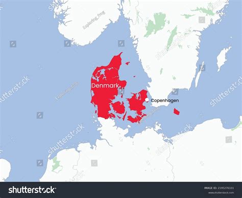 High Detailed Map Denmark Outline Map Stock Vector (Royalty Free ...