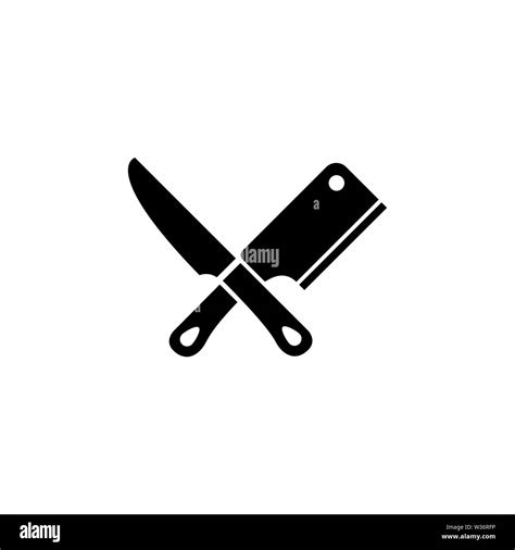 Meat Cutting Knives, Butcher Tools. Flat Vector Icon illustration ...