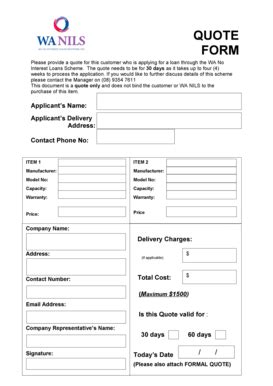 Fillable Online wanils asn QUOTE FORM - WA No Interest Loans - wanils ...