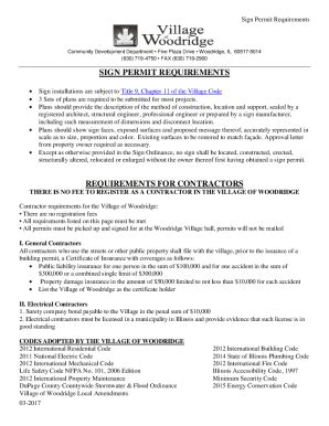 Fillable Online Sign Permit Submittal Requirement Checklist Fax Email ...