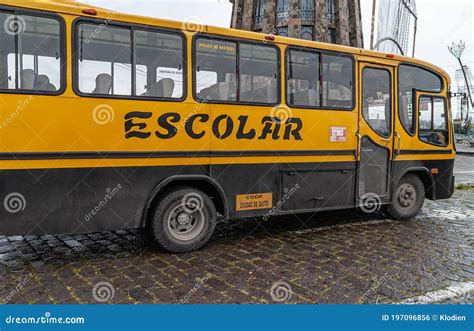 Yellow School Bus, Quito, Ecuador Editorial Photo - Image of cerro ...