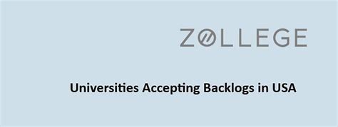 Universities Accepting Backlogs in USA