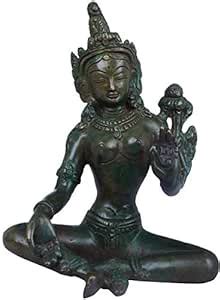 Buy Exotic India Seated Devi Green Tara - Brass Statue - Color Antique ...