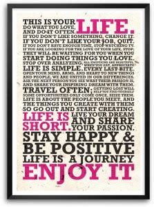Enjoy Life Motivational Quotes Paper Print - Quotes & Motivation ...
