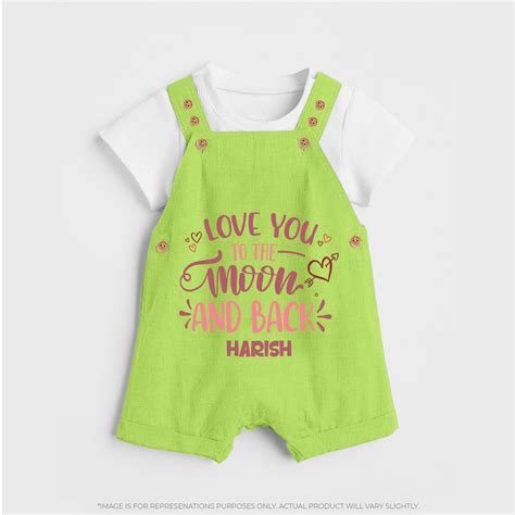 Love You To The Moon And Back - Customized Dungaree Set For Kids With ...