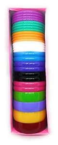 Buy Sai Plastic Bangles for Women's & Girl's(Pack of 28) (Multicolored ...