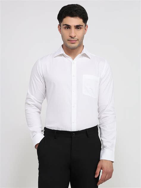 Raymond Men White Slim Fit Solid Formal Shirt – MyRaymond