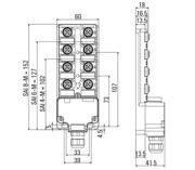 Sensor-actuator passive distributor (without cable) | SAI-8-M 5P M12 ...