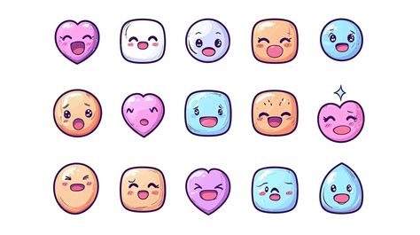 Cute Kawaii Emoji Set Adorable Chibi Emoticons | Premium AI-generated image