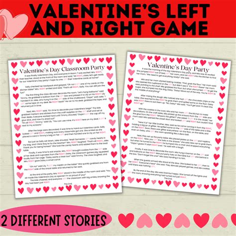 Valentine’s Day Left Right Story Game: Add Laughter to Love