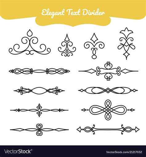 Elegant text divider Royalty Free Vector Image