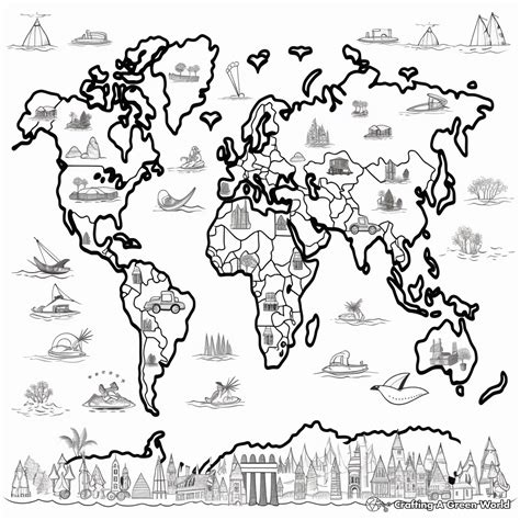 World Map Coloring Pages - Free & Printable!