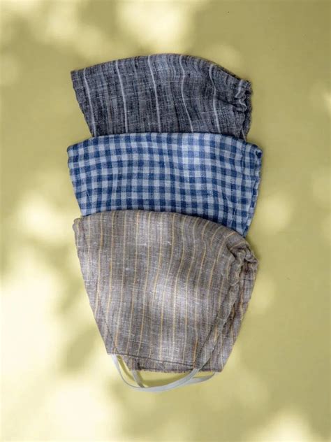 Buy Libas Multicolored Up-cycled Cotton Masks with Checks and Stripes ...