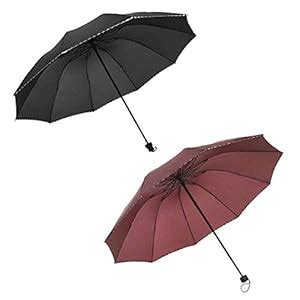 Buy KEKEMI 3 Fold Manual Plain Sun & Rain Umbrella for Men & Women ...