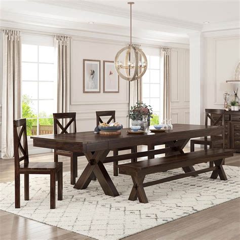 Westside Farmhouse Extendable Dining Table Bench Set | Sierra Living ...