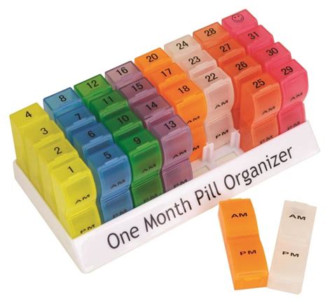 7 Day Pill Organiser Storage Weekly Tablet Dispenser Box With Clip Lids ...