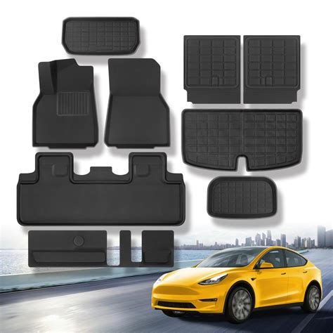 Amazon.com: JUZISHU Floor Mats Compatible for Tesla Model Y 7 Seater ...