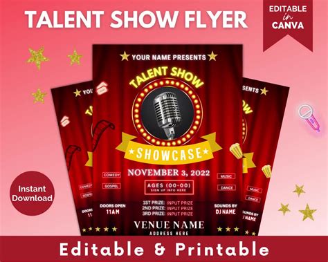 Talent Show Poster Design Talent Show Flyer | TPT