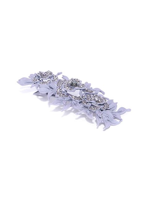 Buy Priyaasi Flower and Leaf Design White Artificial Fancy Alligator ...
