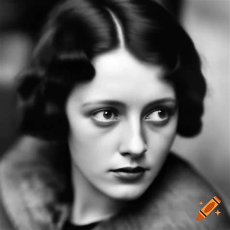 1930s scottish woman with neck-length brunette hair and delicate makeup ...