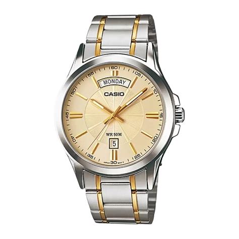 Casio Enticer Two-Tone Analog Stainless Steel Band, MTP-1381HG-9AVIF-A1770