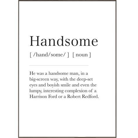 Handsome Definition Print | Motivational Poster Wall Art Decor – 98types