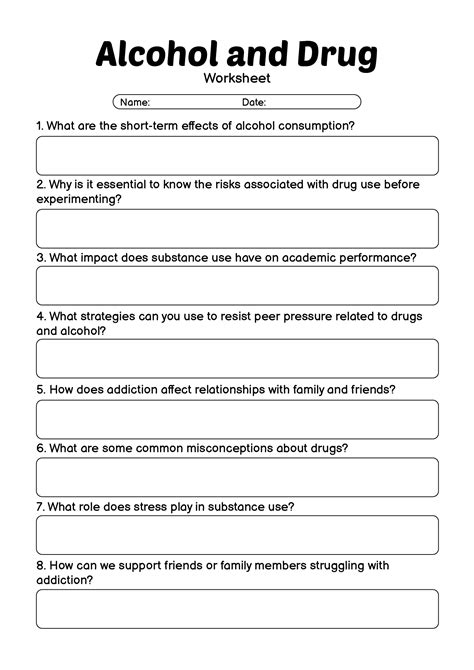 15 Best Images of Drug Use Worksheet - Drug Addiction Recovery Worksheets, Substance Abuse ...