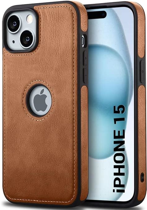 TheGiftKart Genuine Leather Finish iPhone 15 Plus Back Cover Case ...