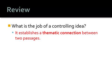 Review controlling ideas | PPT