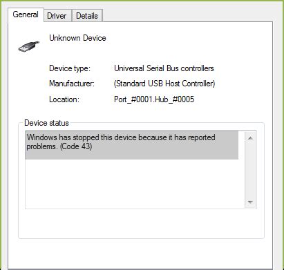 Image result for Problem Code 43 USB Device