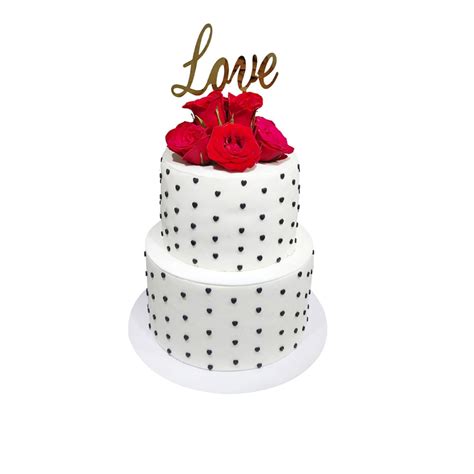 Black & White 2 Tiered Cake- Anni- cate 3 – Lakeview Milk Bar
