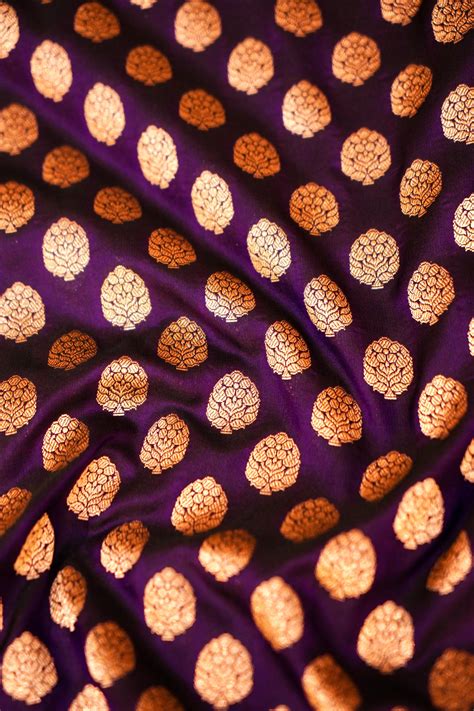 Handwoven Purple Bridal Banarasi Pure Katan Satan Silk Saree – Vandana ...
