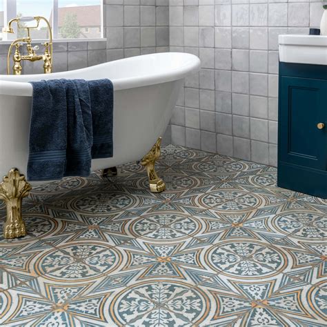 Antique Floor Tiles Bathroom