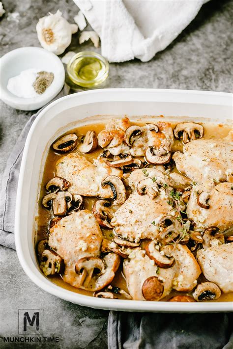 Easy and Delicious Chicken Thigh Mushroom Casserole Recipe - Munchkin Time