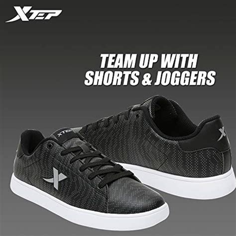 Buy XTEP Men's Black and Grey Extra Grip Flat Sole Sports Skateboarding ...
