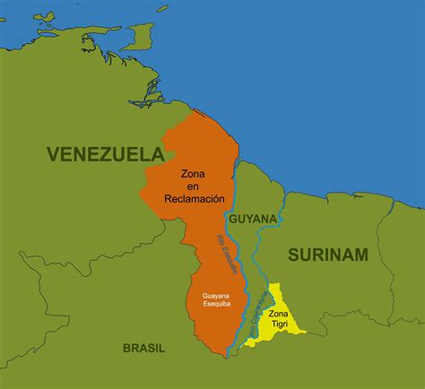 Mapa de la zona en reclamacion venezuela y zona tigri suriname – Artofit