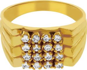 Kalyan Jewellers Moulding Gents 22kt Cubic Zirconia Yellow Gold ring ...