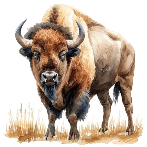 Watercolor Buffalo Clip Art, Watercolor, Animal, Wildlife PNG ...