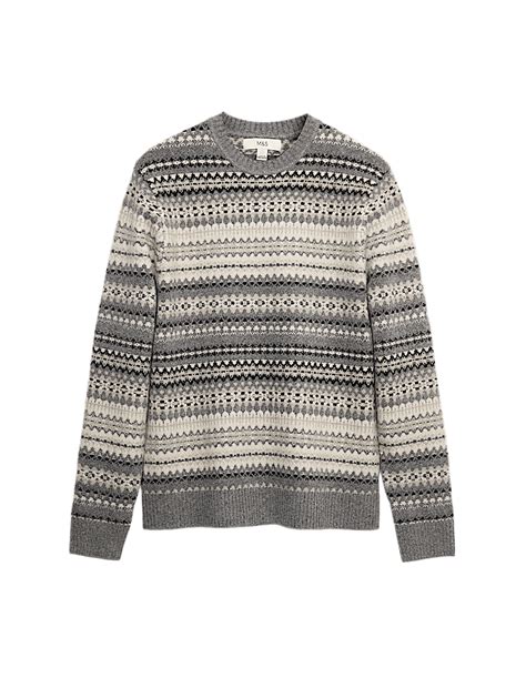 Buy Fair Isle Crew Neck Jumper at Marks & Spencer