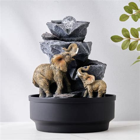 Buy Corsica Alpine Polyresin Elephant with Baby Fountain - 21x27cm from ...