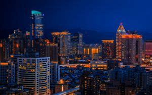 Wallpaper skyscraper, building, lights, night hd, picture, image