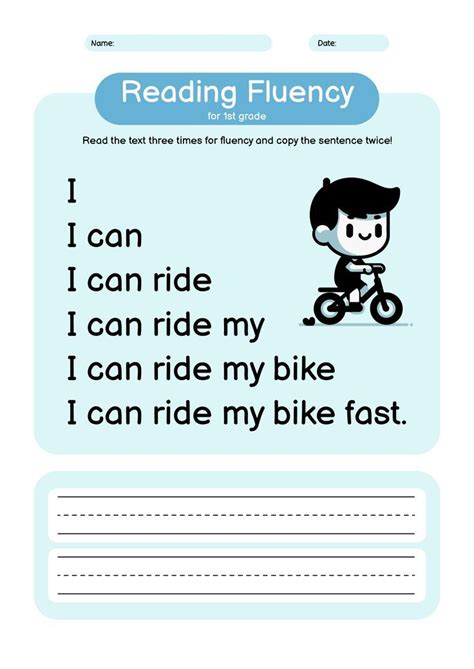 Image result for First Grade Reading Fluency Worksheets