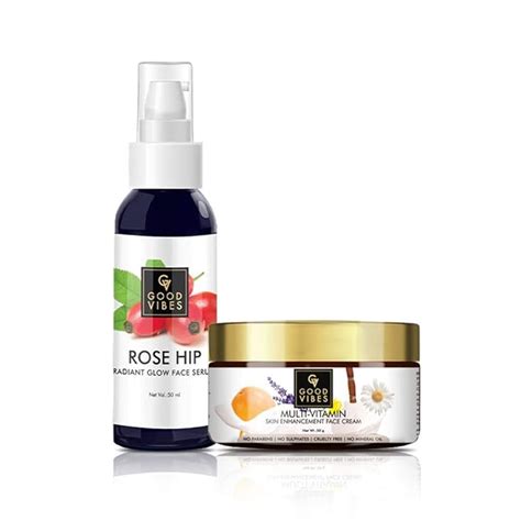 Good Vibes Rose Hip Radiant Glow Face Serum and Multi-Vitamin Skin ...