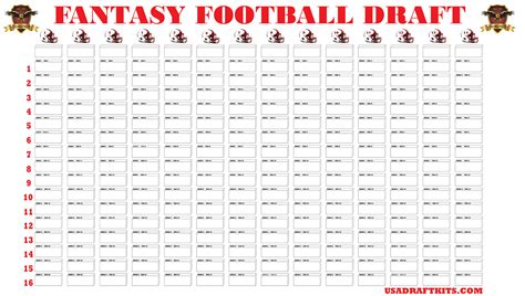 Buy 14 Team 16 Round Downloadable Draft Board Online in India - Etsy