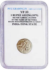 Numiscart 1 Rupee (1879) Victoria Rular: Muhammad Ibrahim Ali Khan ...