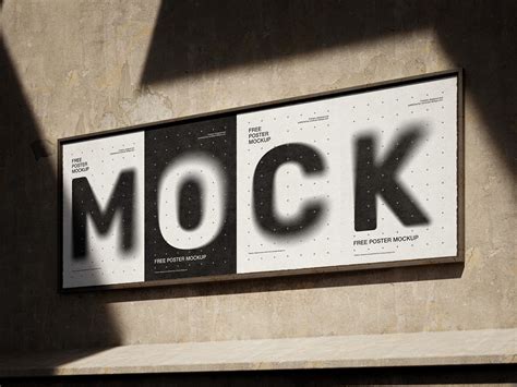 Four posters in metal frame mockup - Instant Download