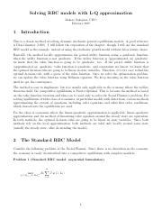 Image result for Log Linearization RBC Model