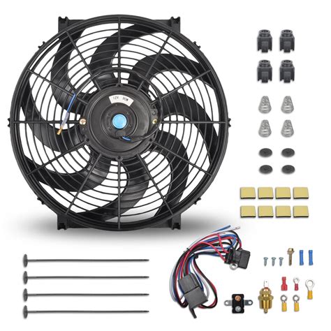 Buy FGJQEFG 14 Inch Black Universal Slim Fan Push Pull Electric ...