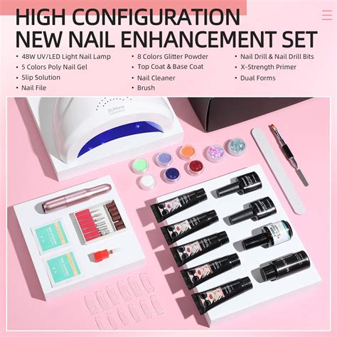 Morovan Poly Gel Nail Kit with Drill and Lamp - Professional Poly Gel ...