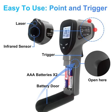 Snapklik.com : Hito Infrared Thermometer Gun Laser Temperature Gun -58F To 1112F